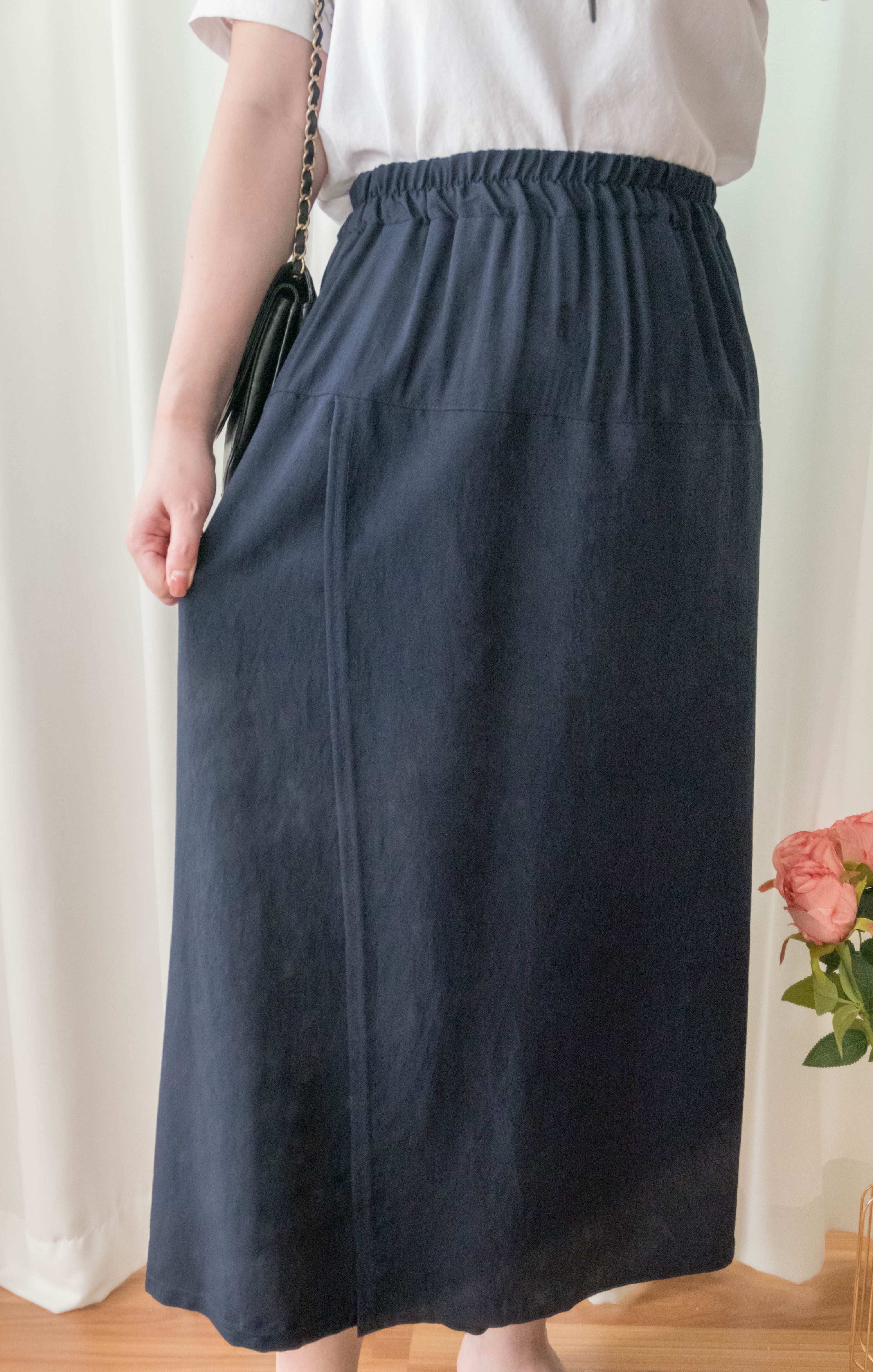 Not A Skirt 深藍腰下開叉交疊內裙褲, Pants/ SK8735