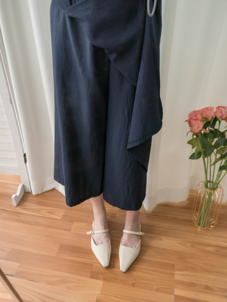Not A Skirt 深藍腰下開叉交疊內裙褲, Pants/ SK8735
