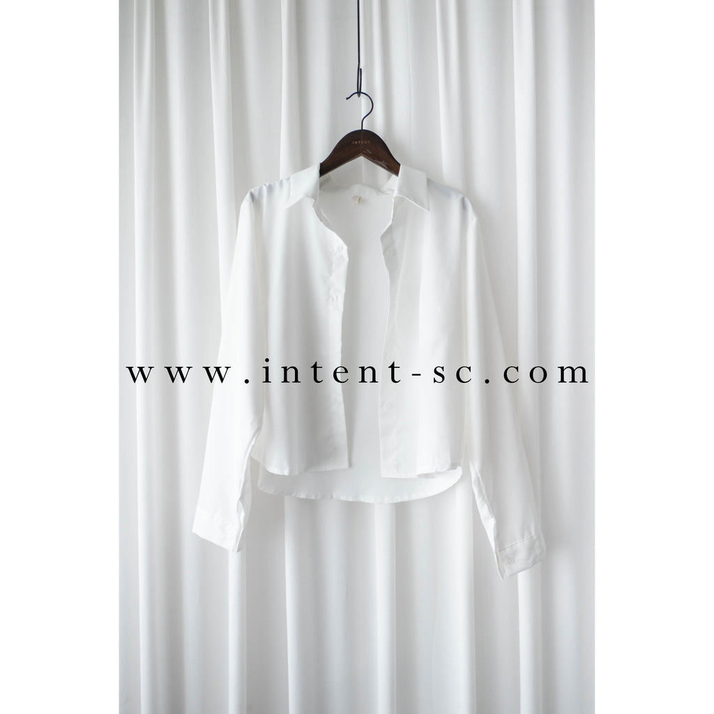 Neat Feminine 不易皺白色弧形衣尾百搭恤衫, Shirt / BU8966