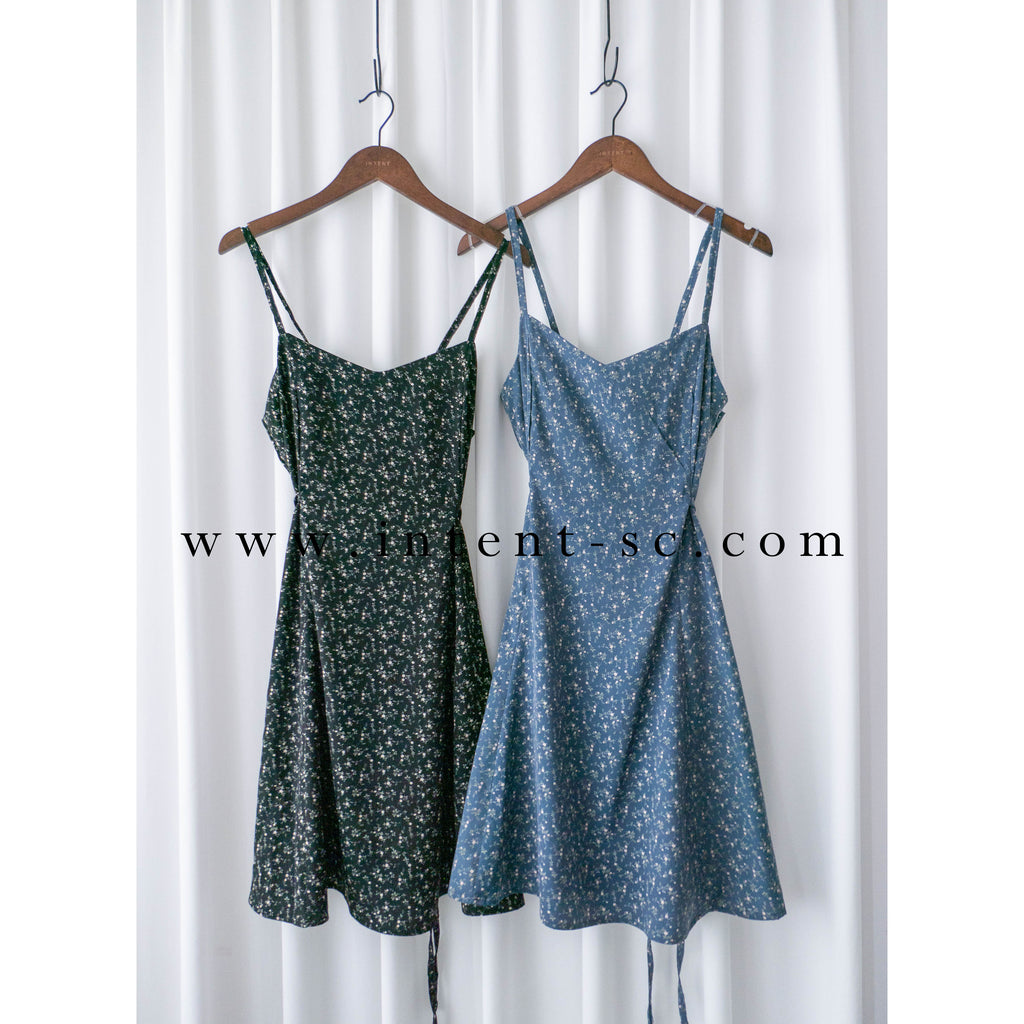 Floral Vest 細帶V領後背橡筋輕優雅吊帶裙, Dress/ DS9329 (Lightsteelblue sold out)