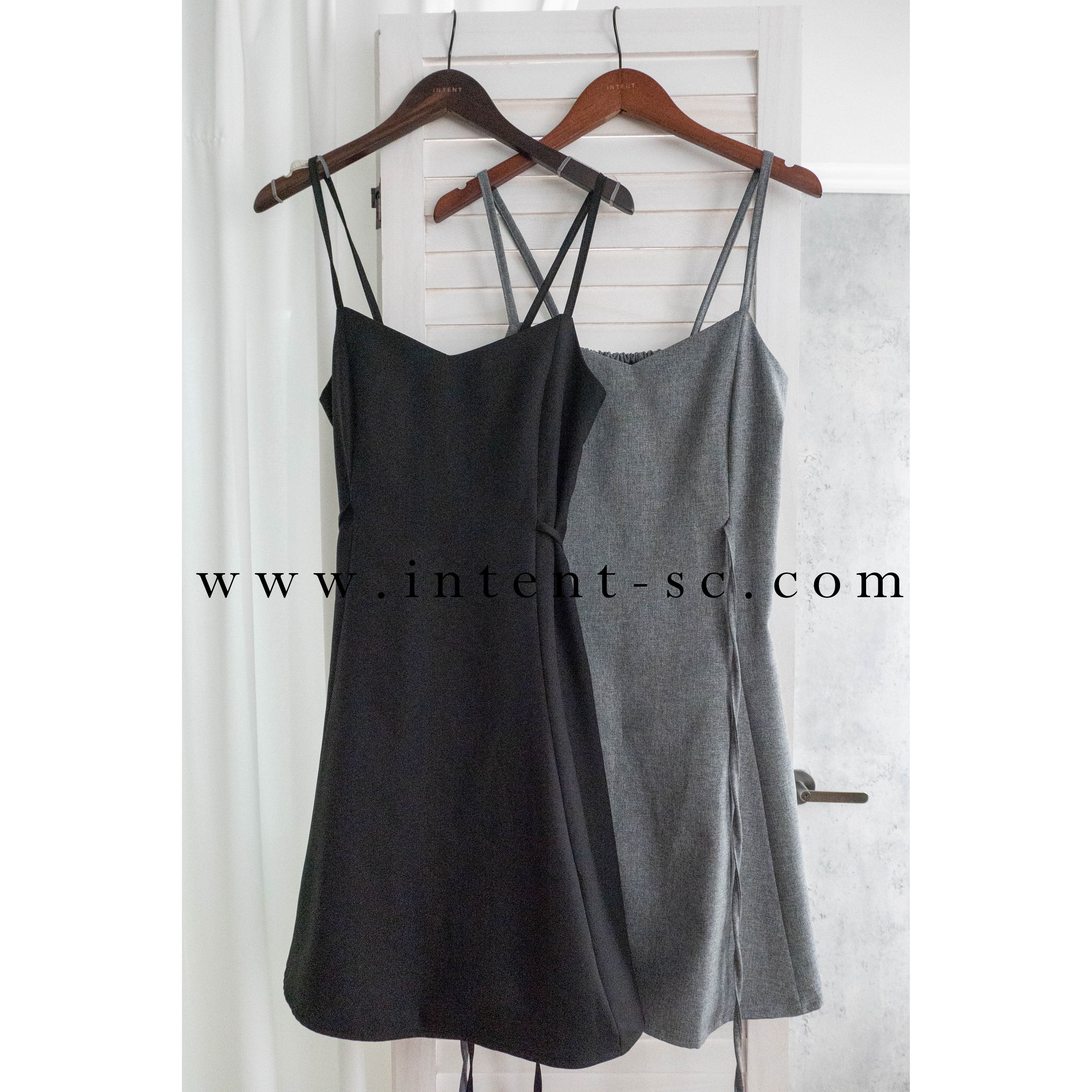 Vest 細帶v領後背橡筋輕優雅吊帶裙, Dress/ DS9323 (優雅混灰色 Grey sold out)