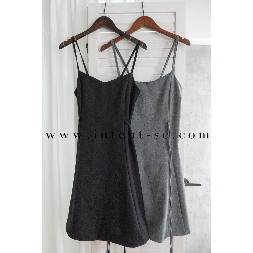 Vest 細帶v領後背橡筋輕優雅吊帶裙, Dress/ DS9323 (優雅混灰色 Grey sold out)