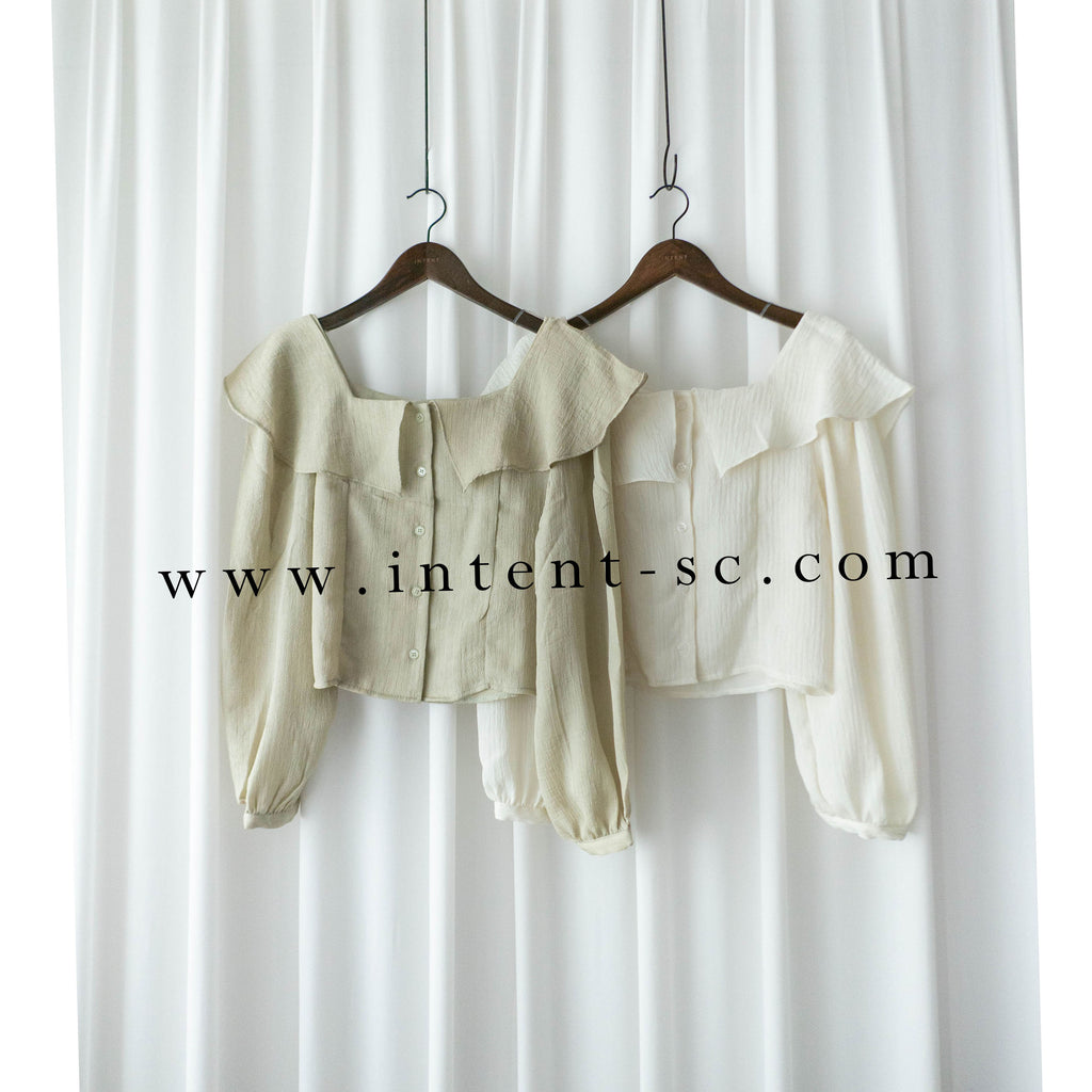 Wonderland 方領荷葉領口飄逸上衣, Blouse/ BU8969