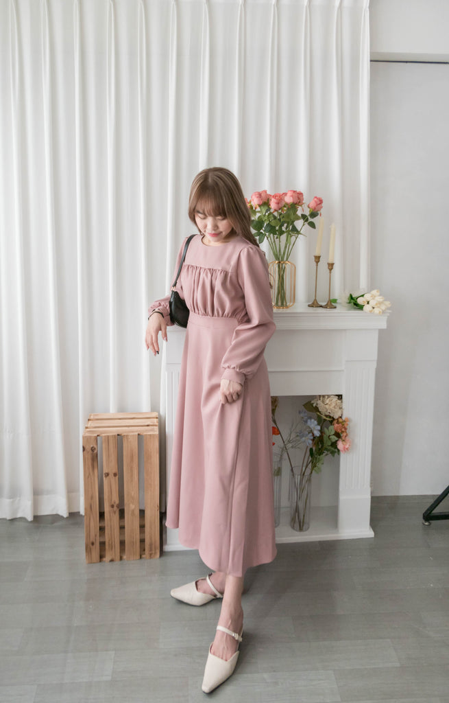 Audrey 輕優雅前Ruffle搖曳裙擺連身裙, Dress/ DS9330