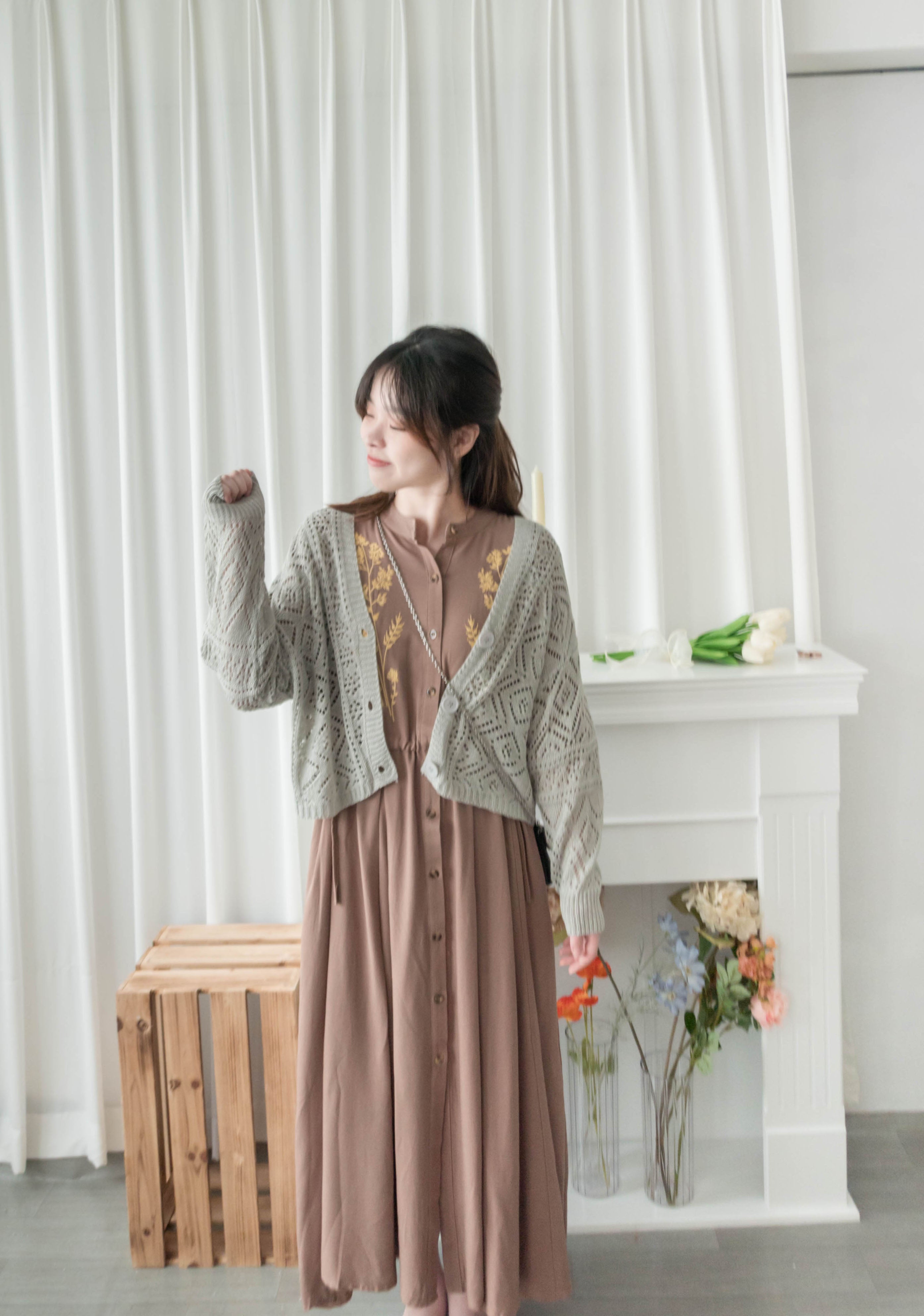 Weave 氣質幾何織紋通花外套, Cardigan/ CD8123