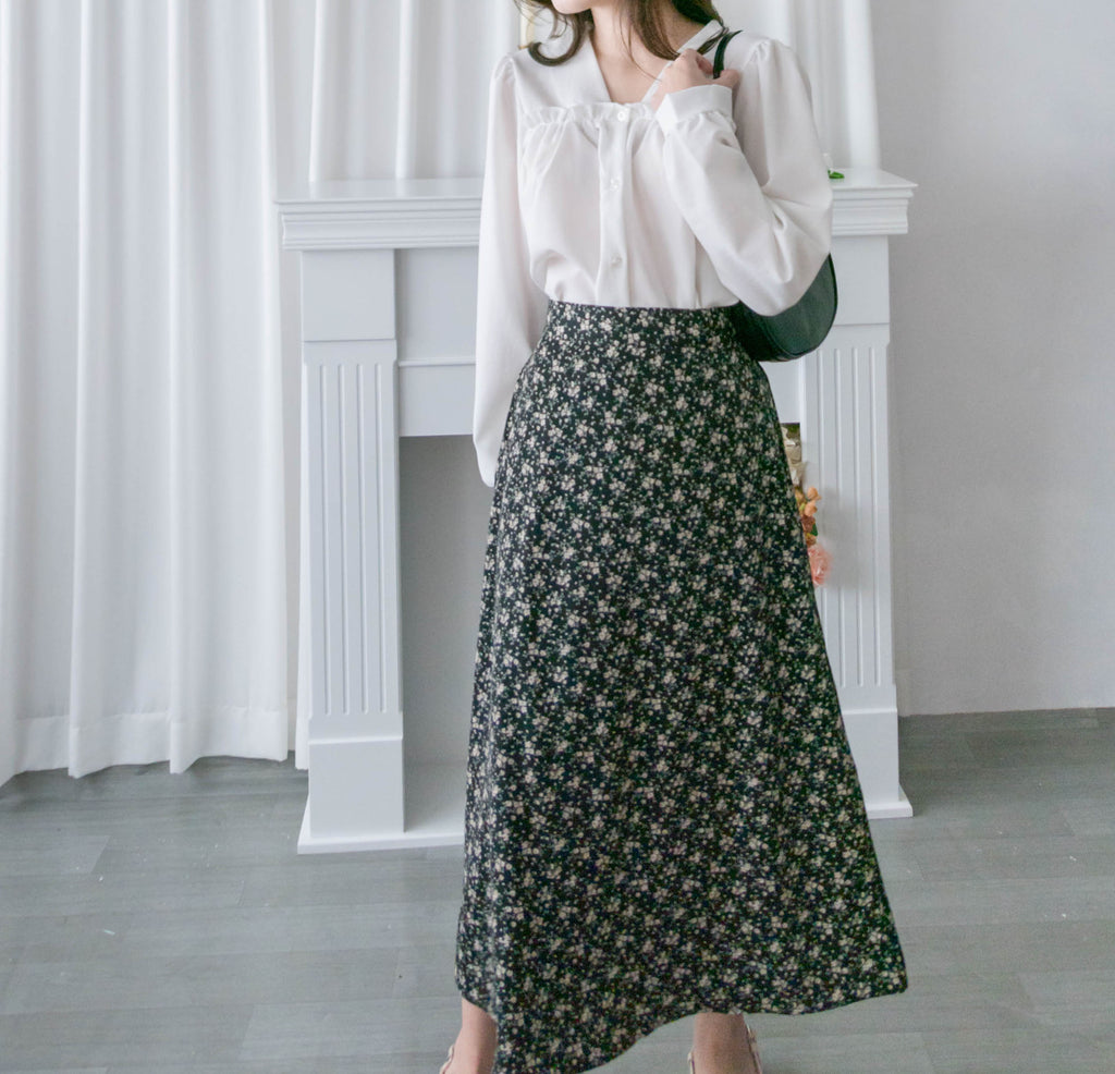 !Limited best deal! Ruffle collar 日常花邊方領口雪紡棉上衣, Blouse/ BU8971