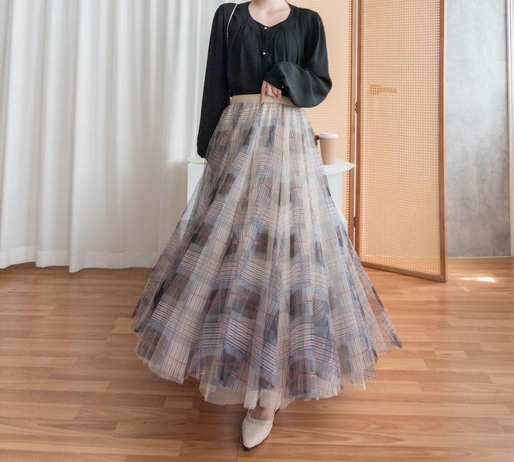 Pleated Collar 車褶圓領圓金鈕雪紡上衣, Blouse/ BU8973
