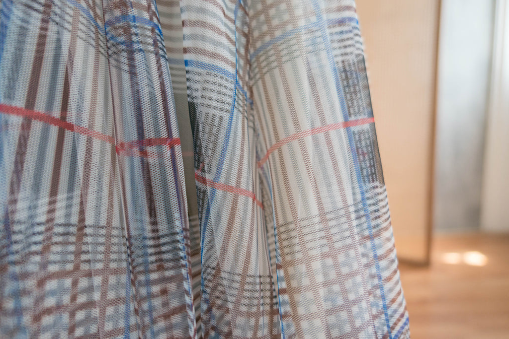 Check Veil 彈性腰多層浪漫大裙擺格子紗裙, Skirt/ SK8746