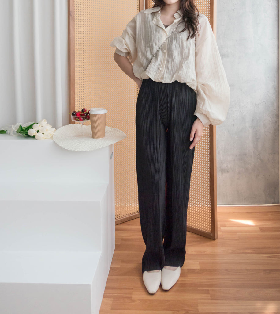 Vest Shirt 假兩件可露肩泡泡恤衫連背心, Shirt/ TP8905