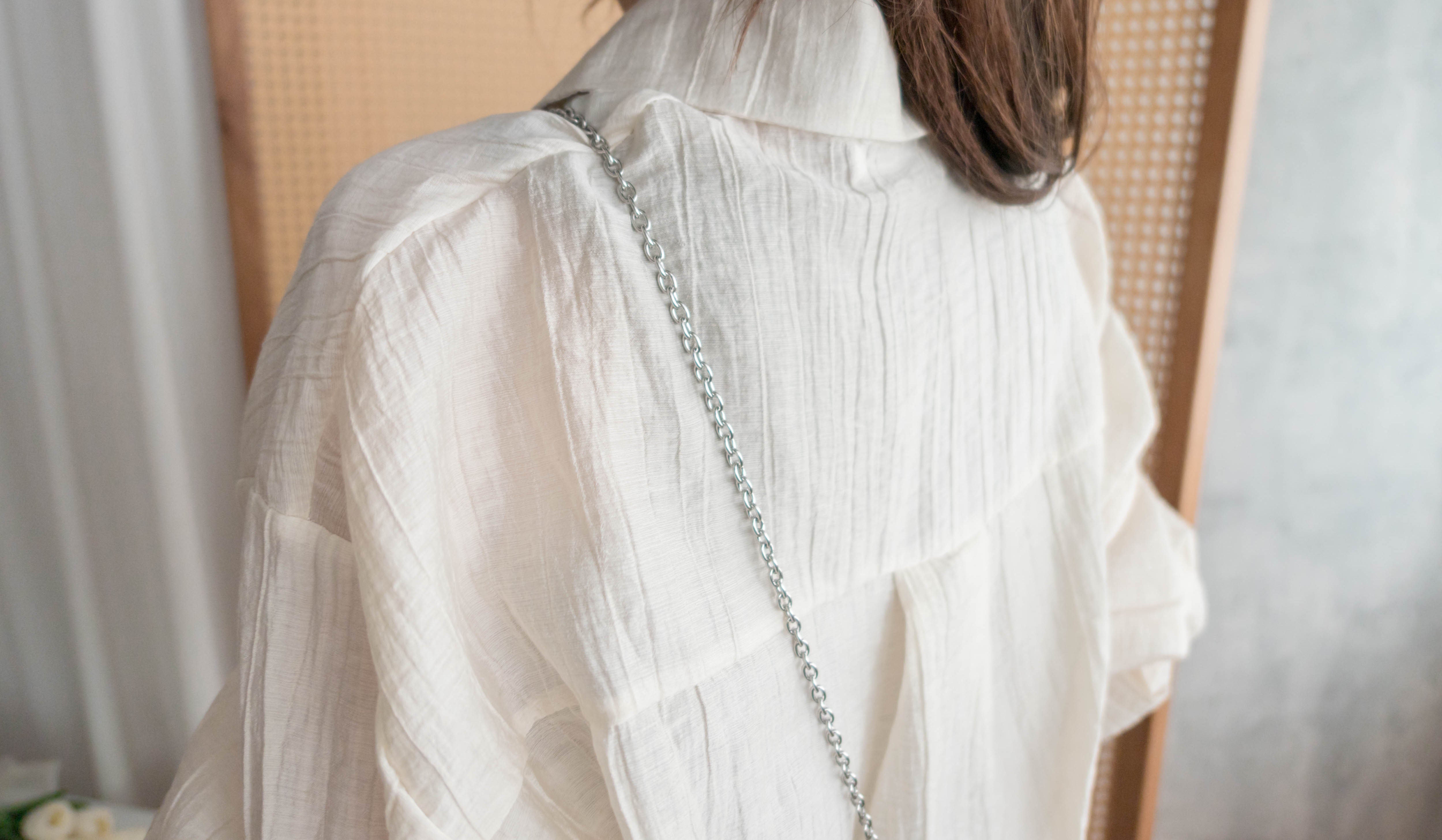 Vest Shirt 假兩件可露肩泡泡恤衫連背心, Shirt/ TP8905