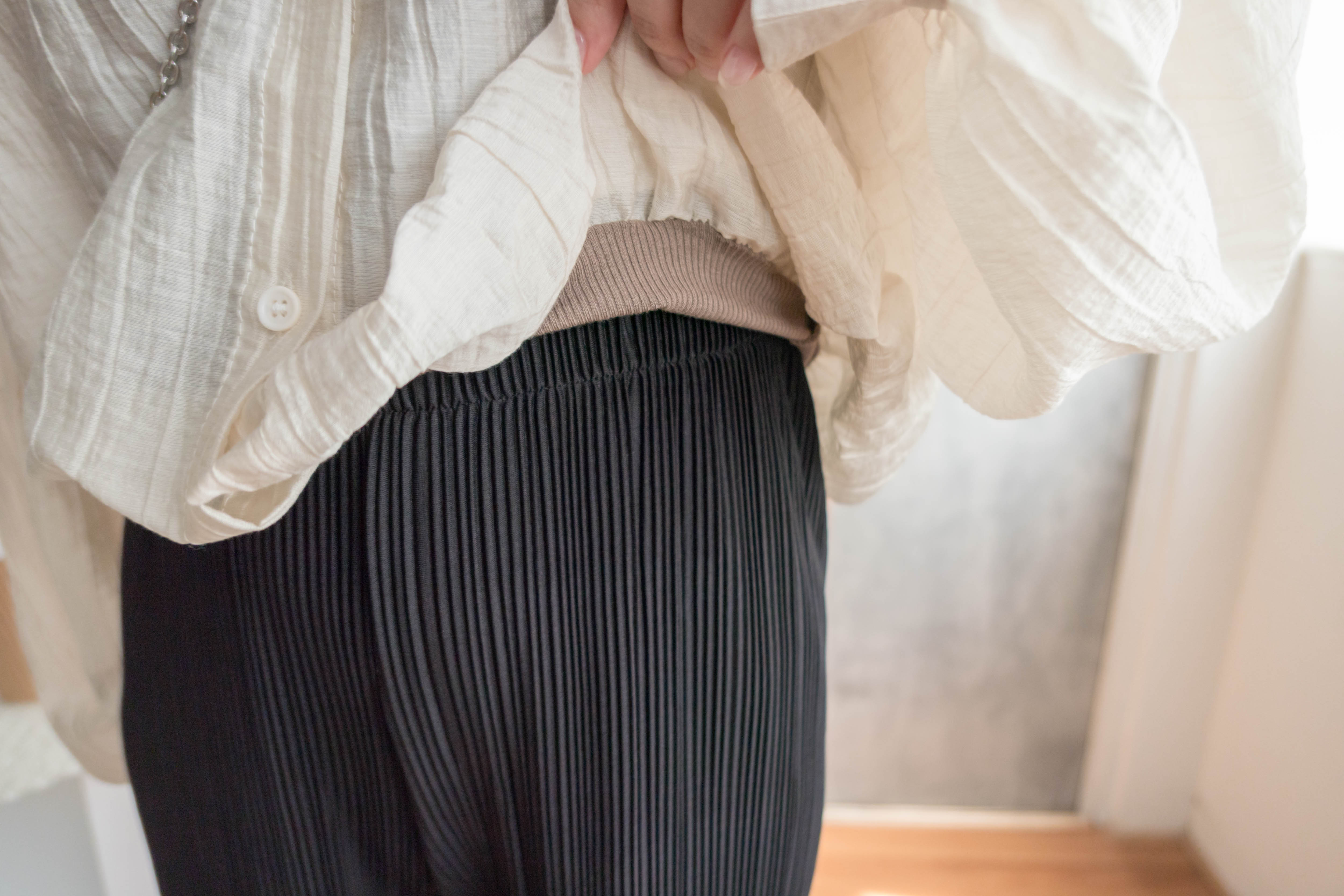 Vest Shirt 假兩件可露肩泡泡恤衫連背心, Shirt/ TP8905
