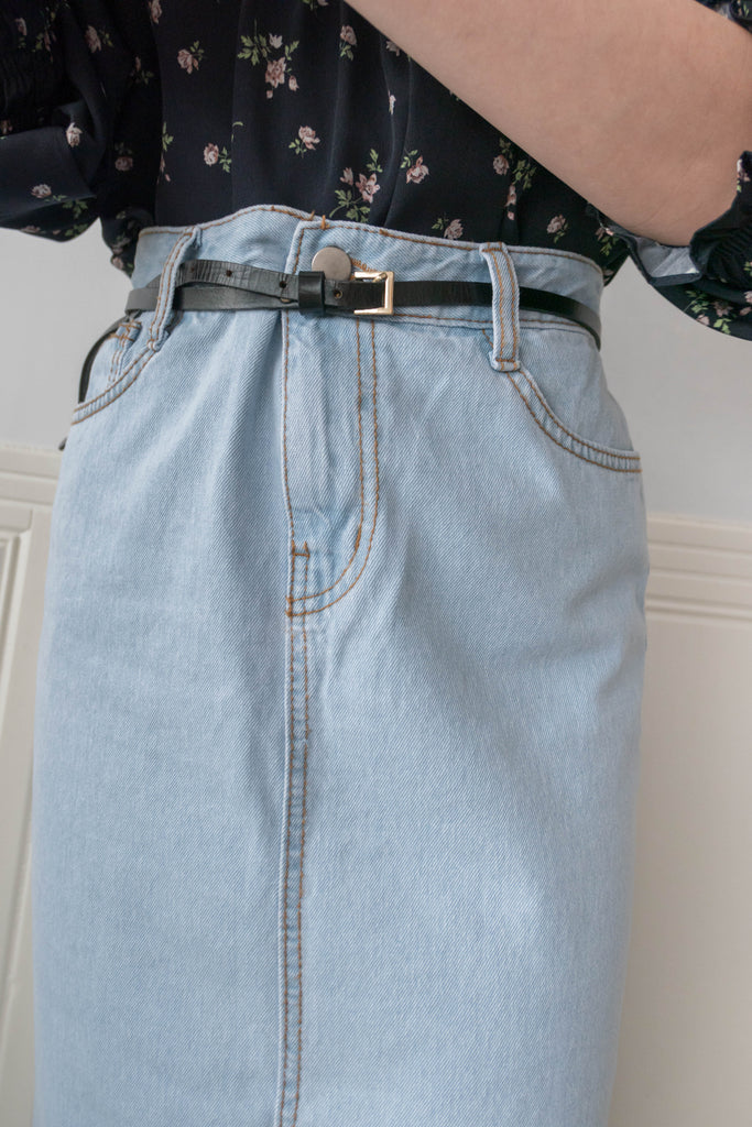 Denim 不貼直身側開叉牛仔裙, Skirt/ SK8742