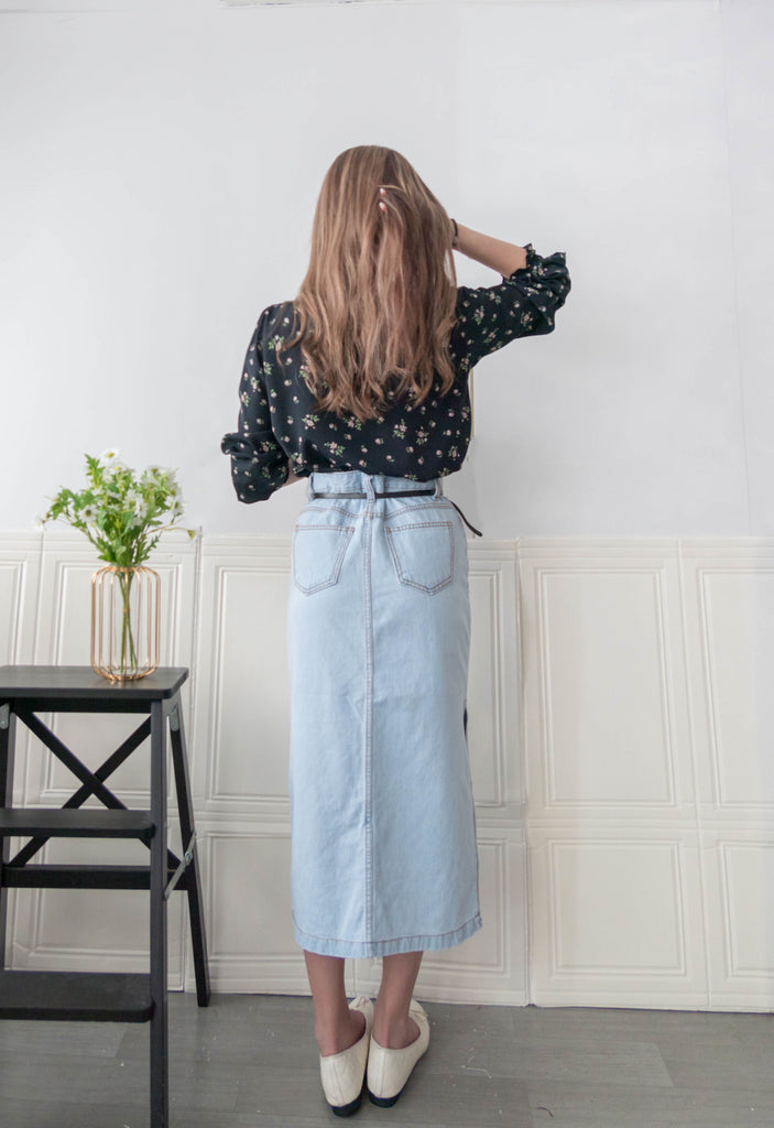 Denim 不貼直身側開叉牛仔裙, Skirt/ SK8742