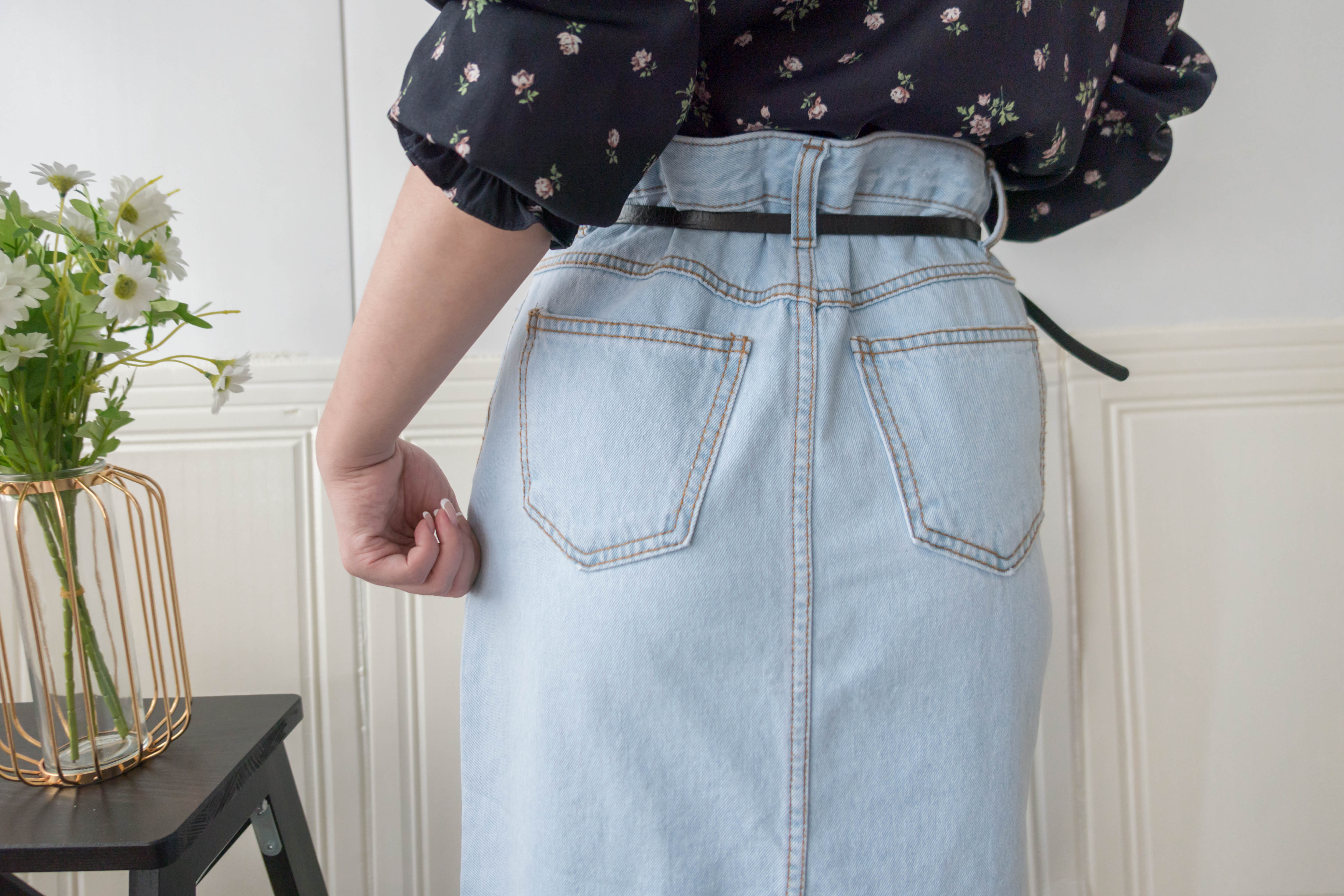 Denim 不貼直身側開叉牛仔裙, Skirt/ SK8742