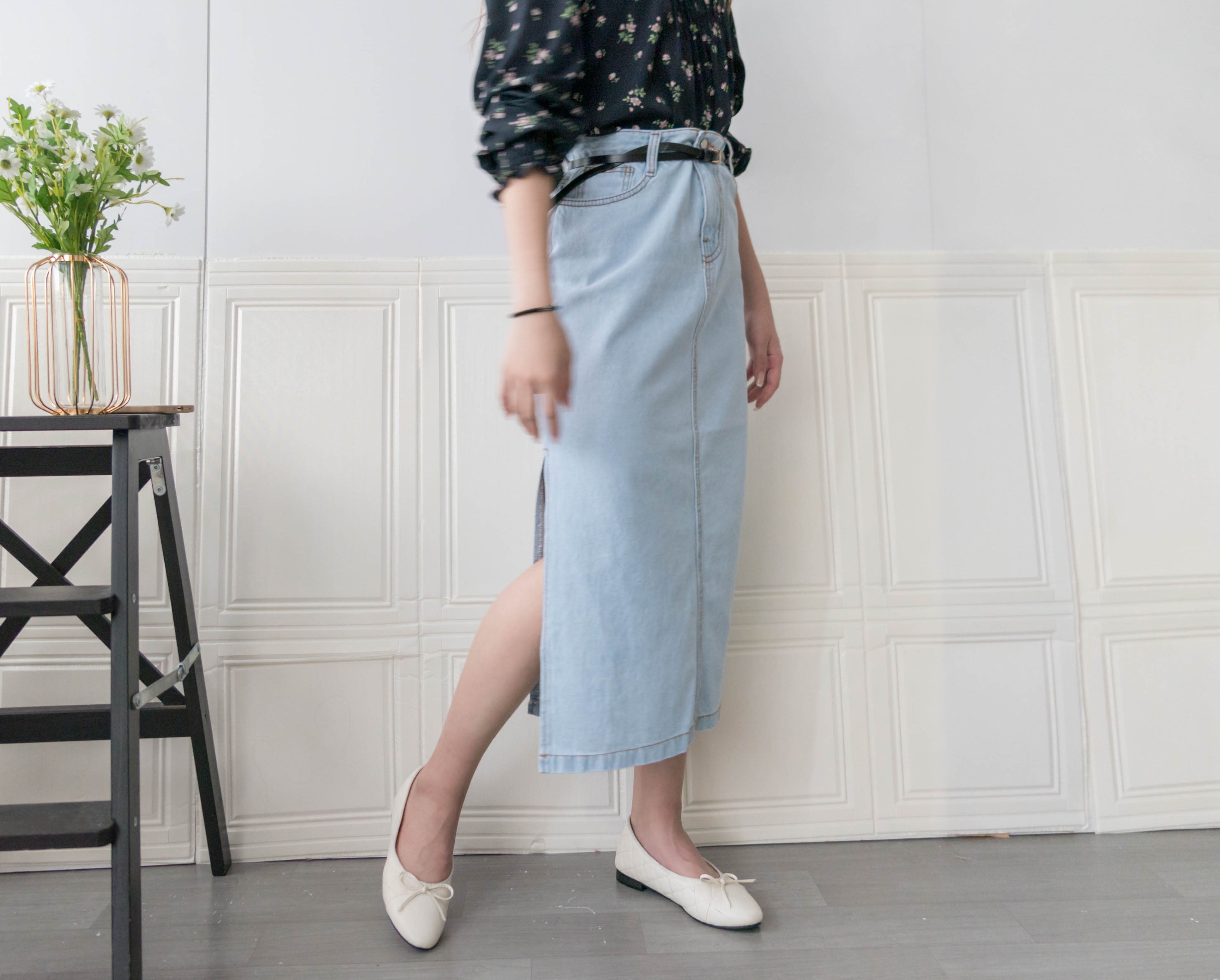 Denim 不貼直身側開叉牛仔裙, Skirt/ SK8742