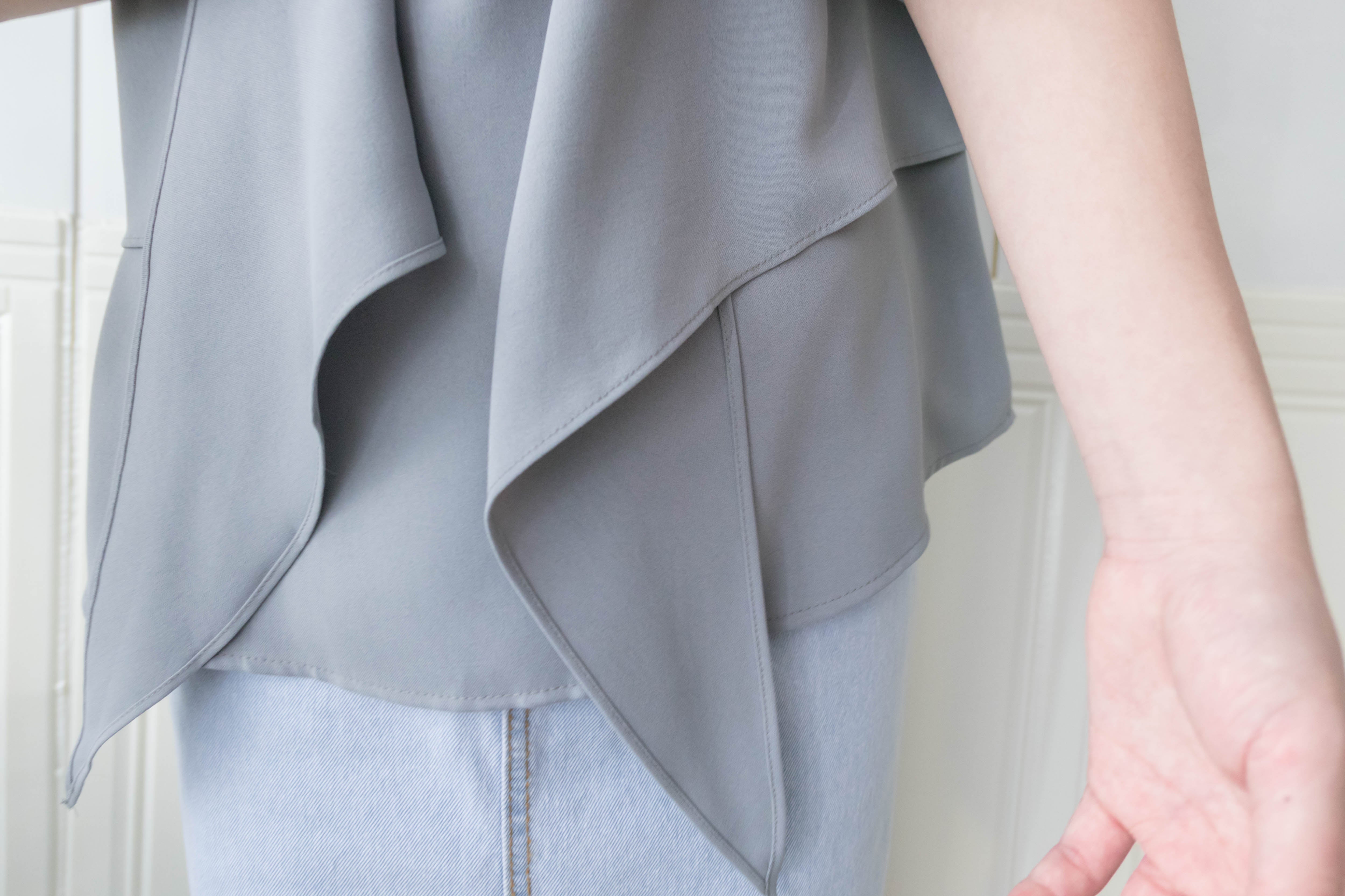 One Piece 氣質假兩件仿套裝上衣, Blouse/ BU8970 (LightSteelBlue sold out)