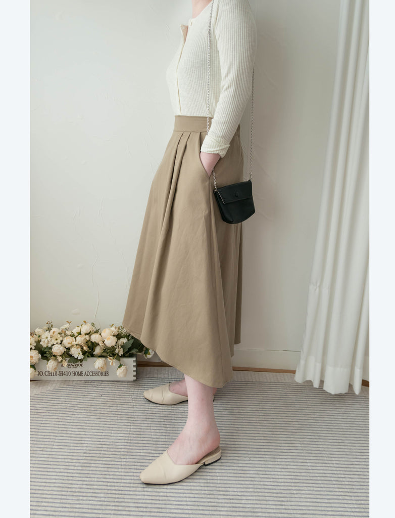 Asymmetrical 不規則口袋後橡筋傘裙, Skirt/ SK8741