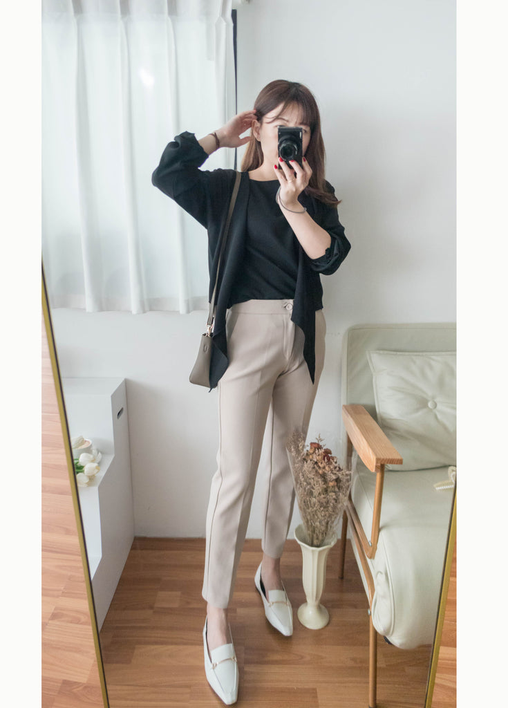 One Piece 氣質假兩件仿套裝上衣, Blouse/ BU8970 (LightSteelBlue sold out)
