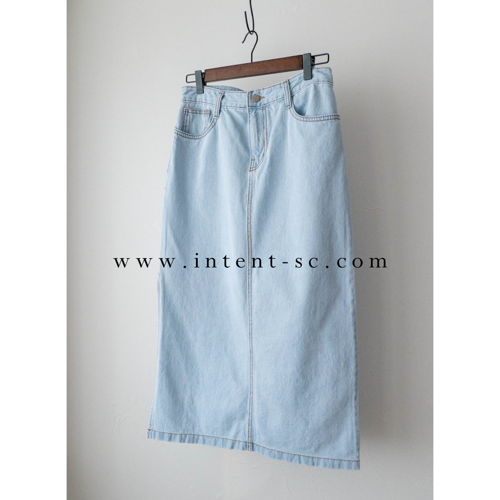 Denim 不貼直身側開叉牛仔裙, Skirt/ SK8742