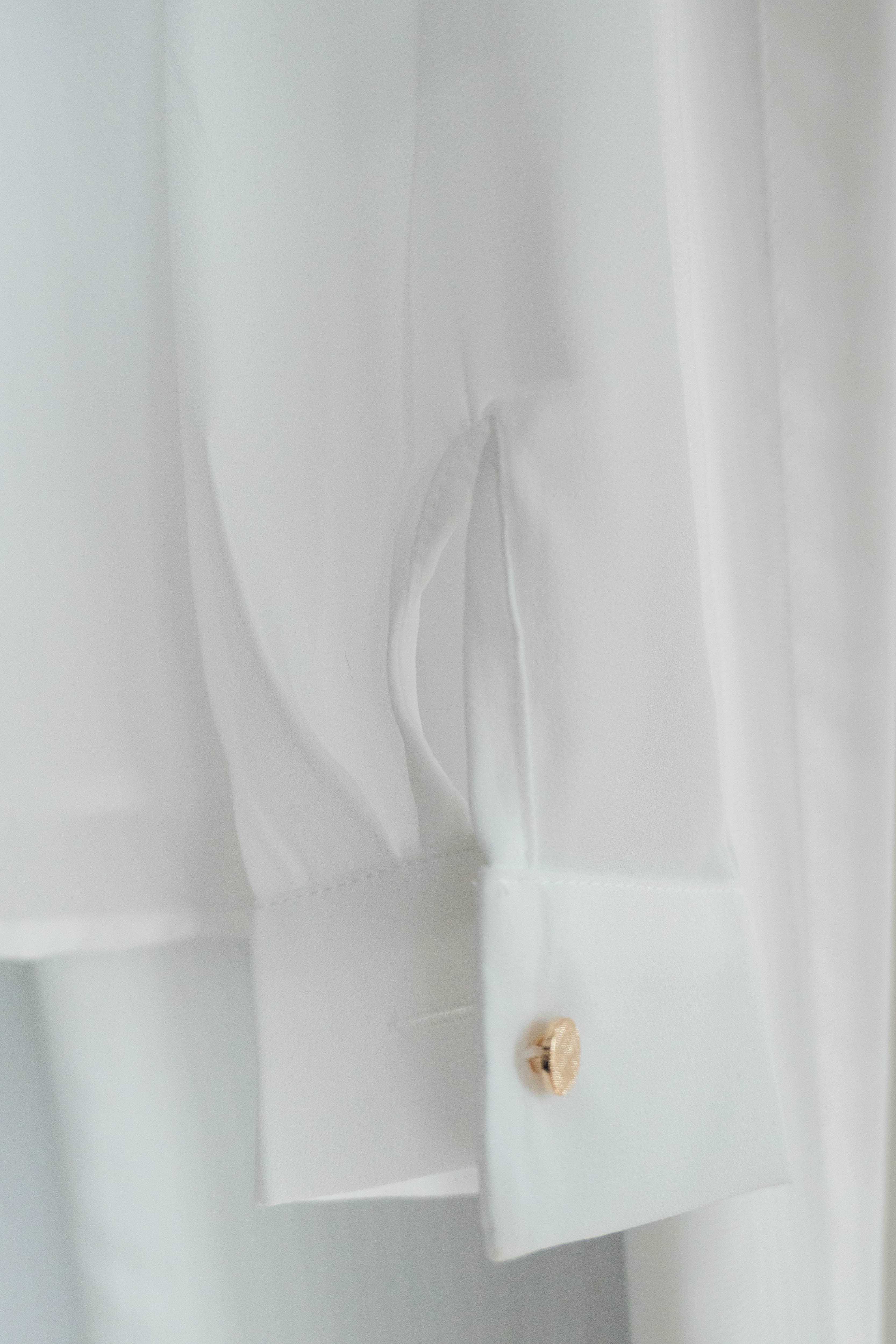 Button Collar 磨砂金鈕裝飾質感雪紡上衣, Blouse/ BU8972