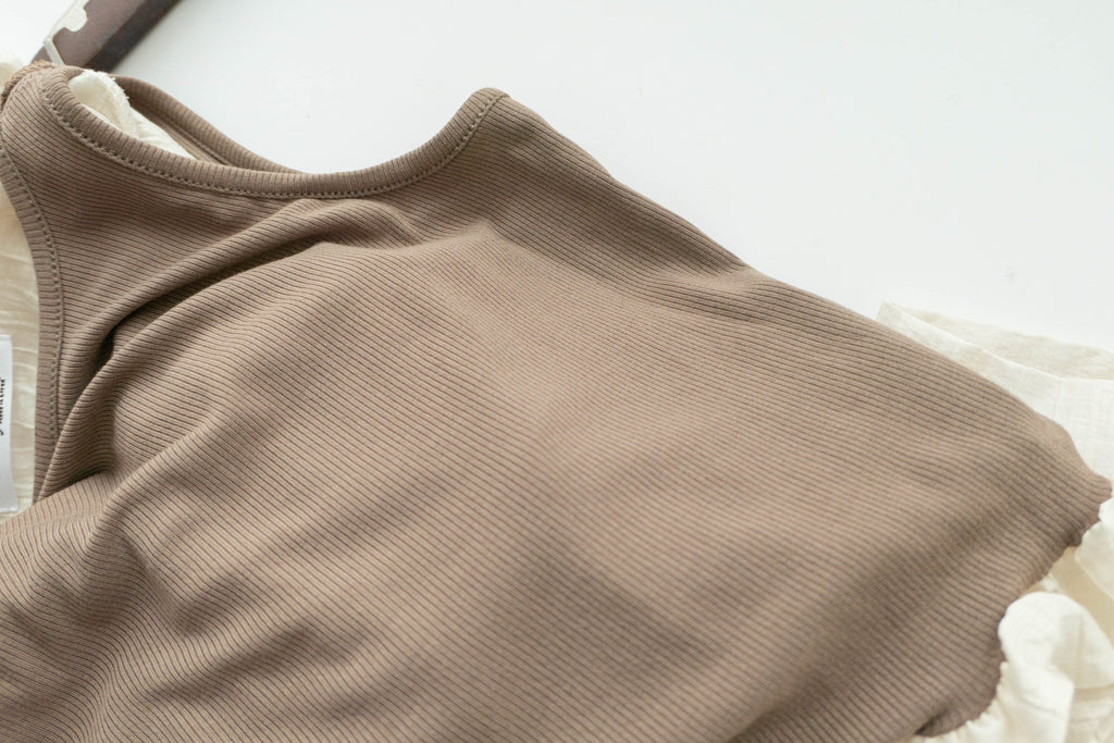 Vest Shirt 假兩件可露肩泡泡恤衫連背心, Shirt/ TP8905