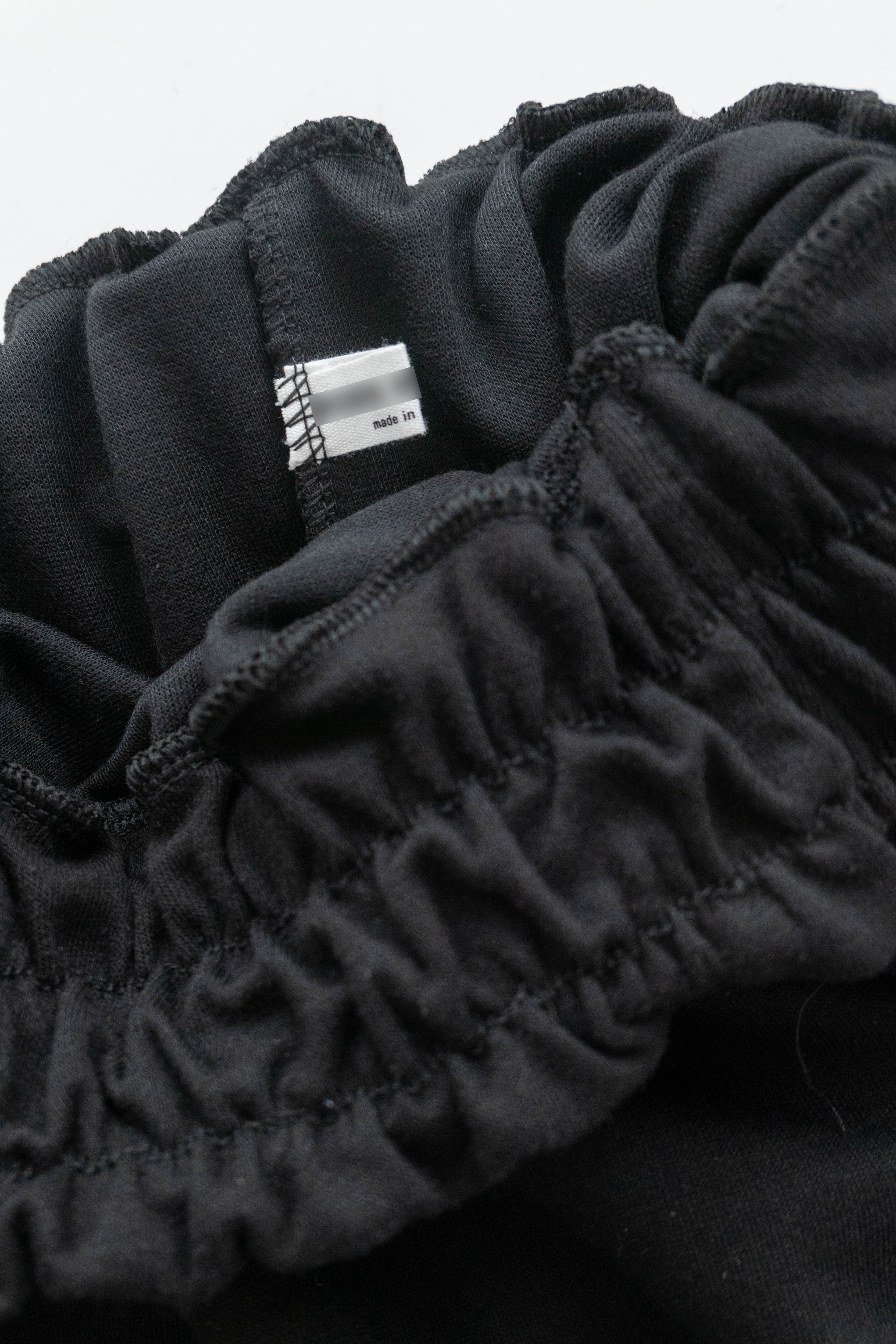 Elastic Black Ruffle打結橡筋腰全彈性棉質裙, Skirt/ SK8734