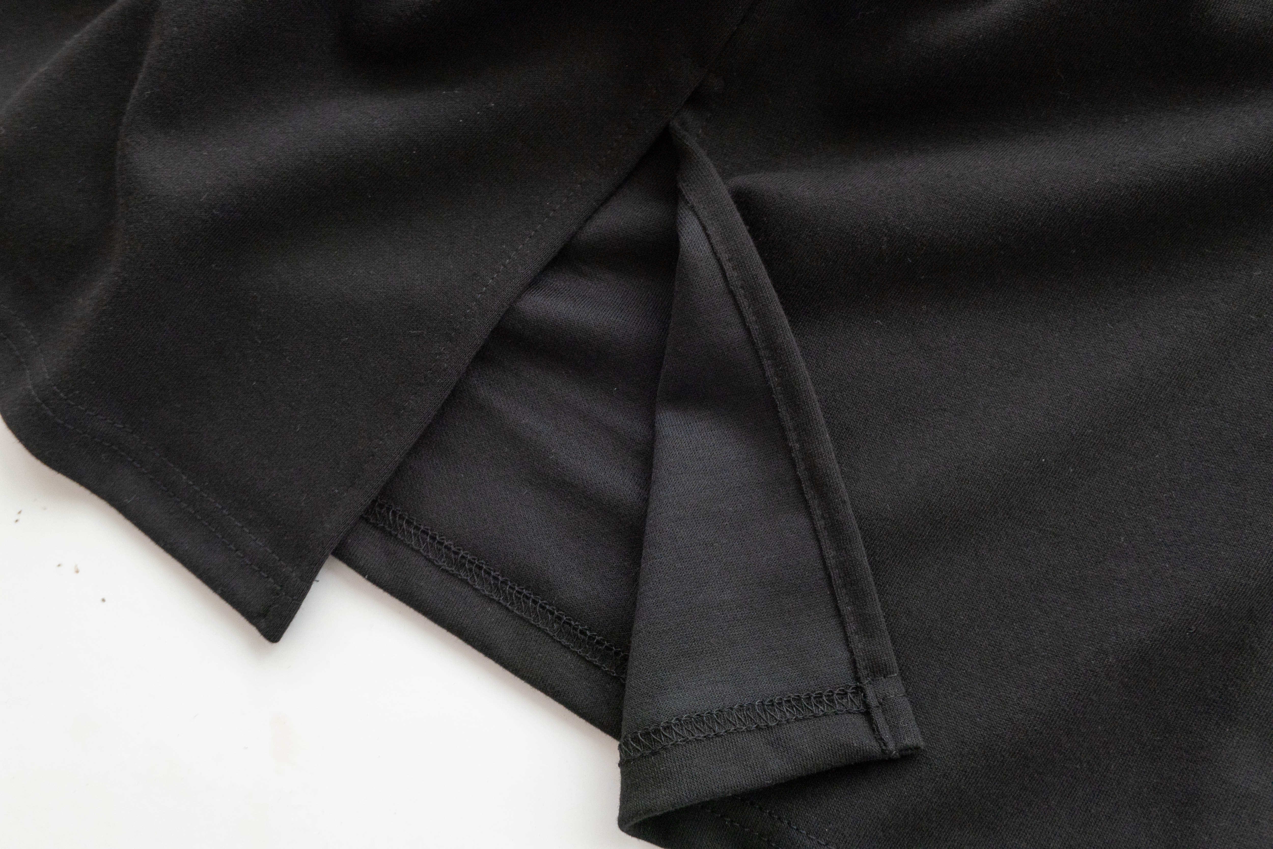 Elastic Black Ruffle打結橡筋腰全彈性棉質裙, Skirt/ SK8734