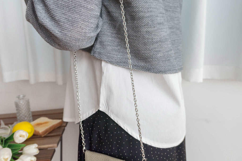 Crop Shirt 假兩件短線衫拼恤衫, Top/ TP8898 (Ivory sold out)