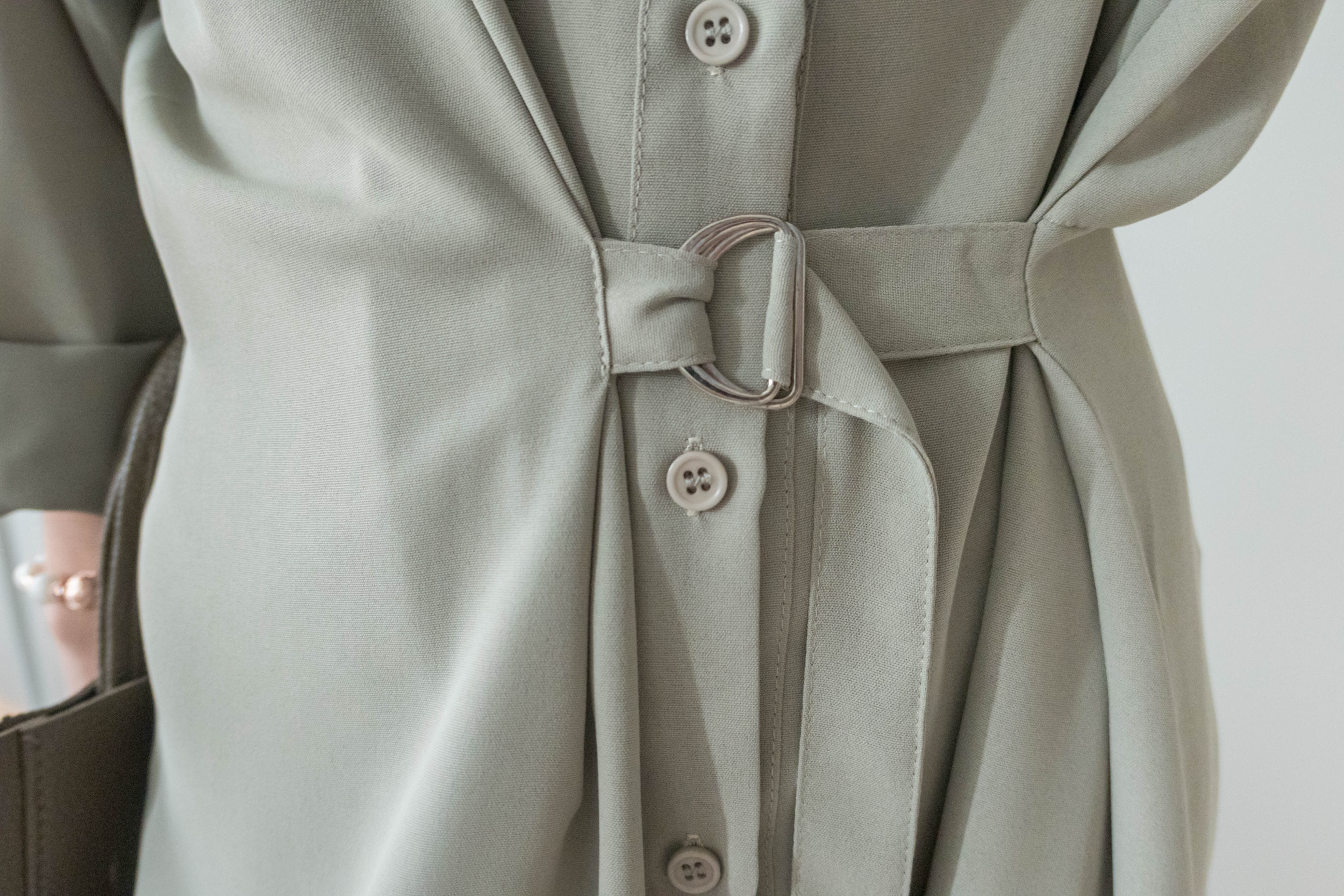 Mint Shirt 薄荷綠側修腰飄逸裙擺恤衫裙, Dress/ DS9344
