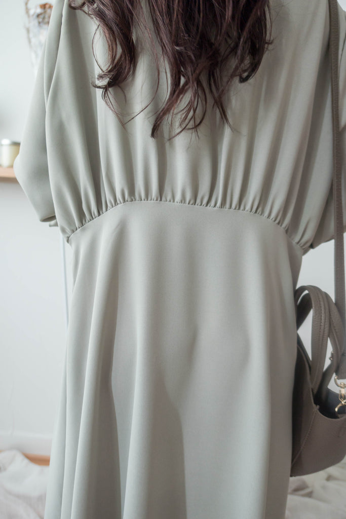 Mint Shirt 薄荷綠側修腰飄逸裙擺恤衫裙, Dress/ DS9344