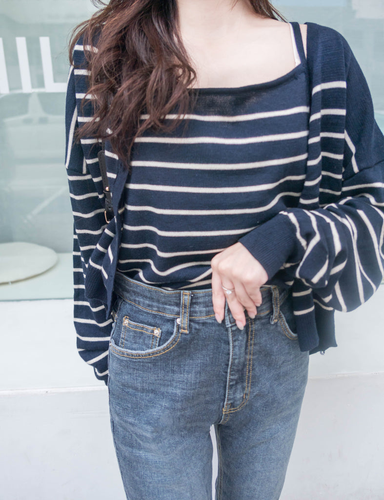 Flair Onni 全彈性洗水深藍高腰微喇叭褲, JEANS/ PT8399