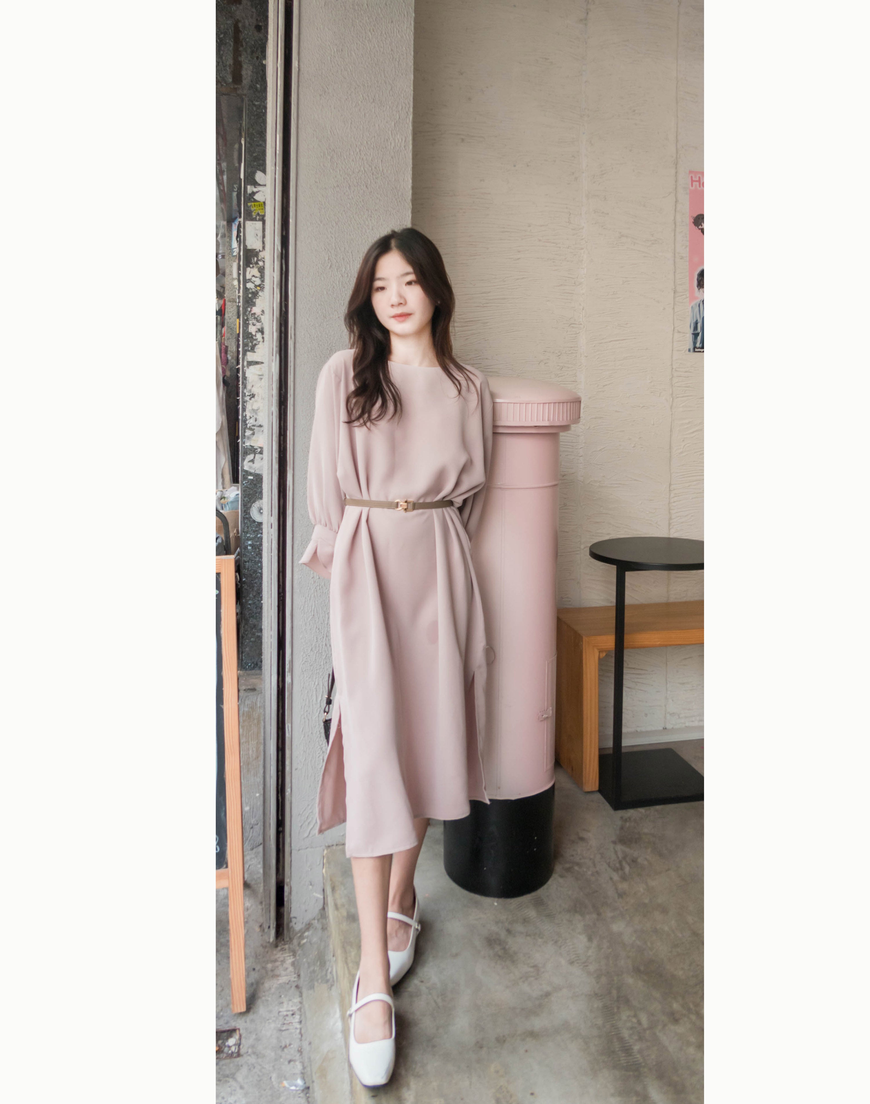 Petal Chiffon 雪紡側開叉花形袖口設計, Dress/ DS9345