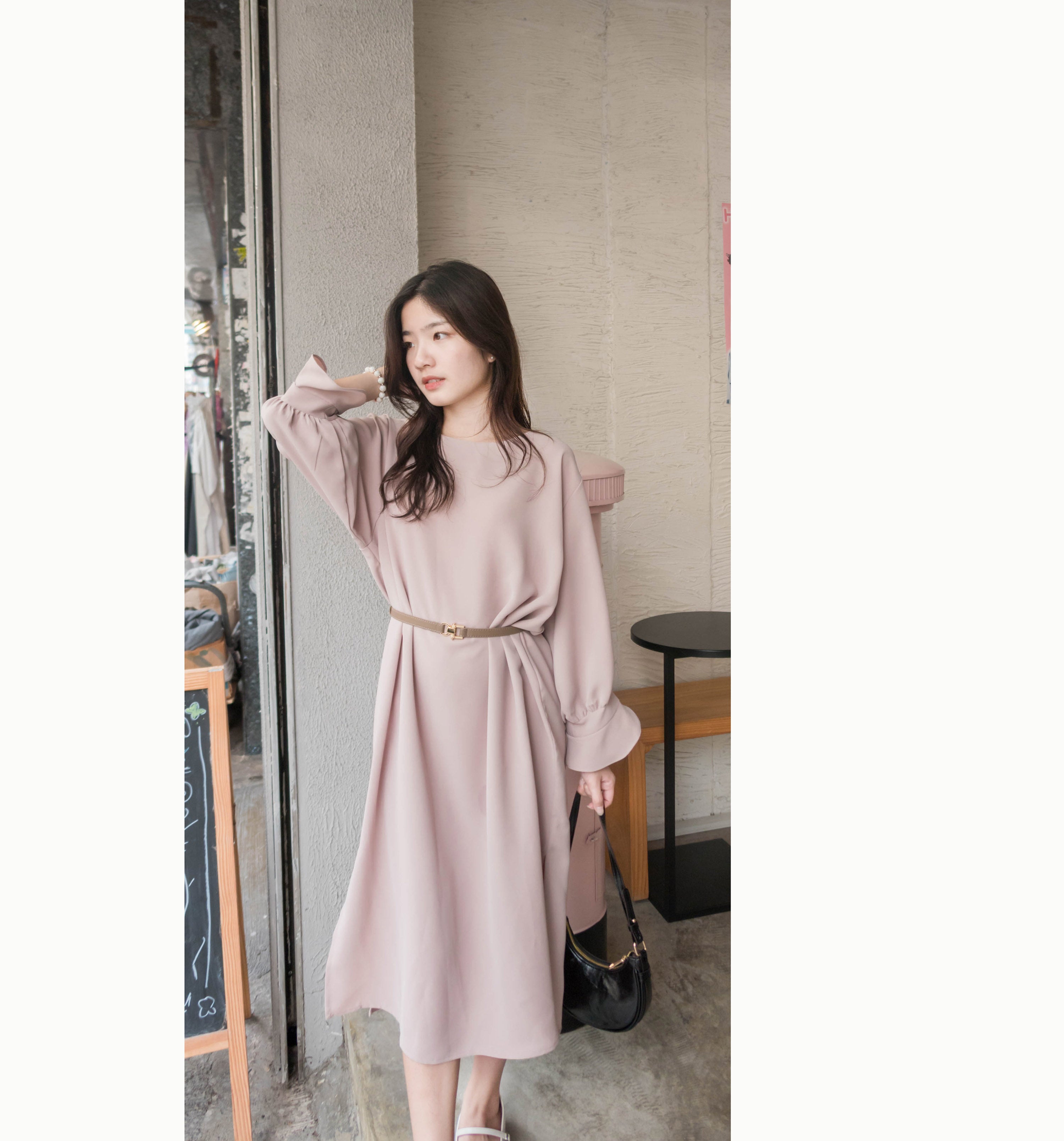 Petal Chiffon 雪紡側開叉花形袖口設計, Dress/ DS9345