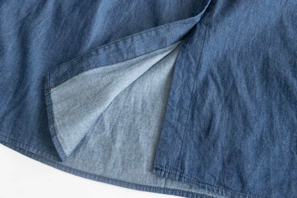 Denim Ribbon 後橡筋蝴蝶腰間車皺牛仔裙, Dress/ DS9338 (售完即止款)