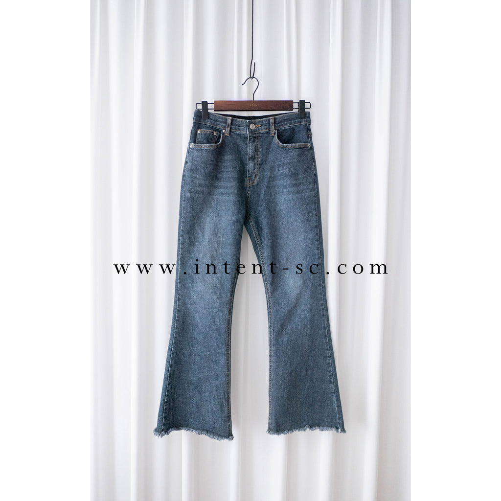 Flair Onni 全彈性洗水深藍高腰微喇叭褲, JEANS/ PT8399