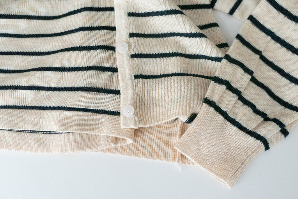 Stripe Set 棉線料平領吊帶連外套, Set/ TP8902 (ivory sold out)