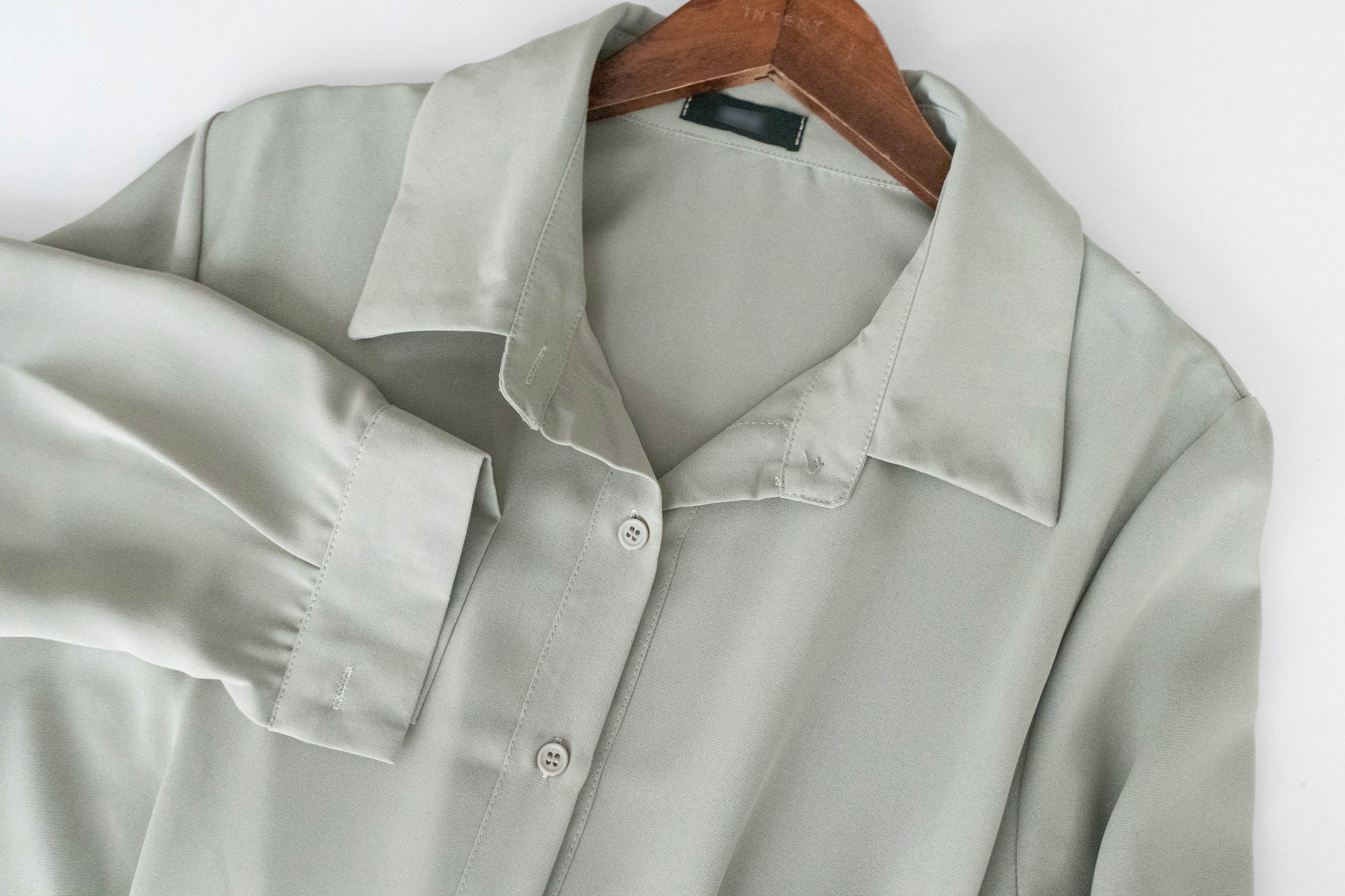 Mint Shirt 薄荷綠側修腰飄逸裙擺恤衫裙, Dress/ DS9344