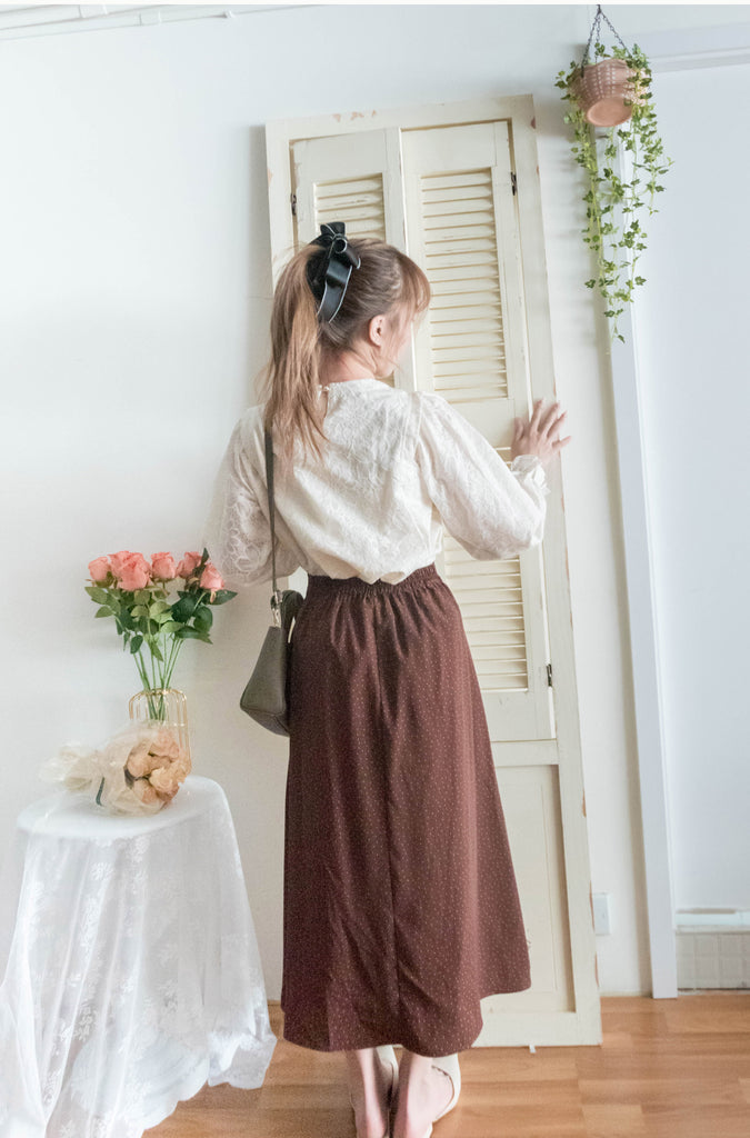 Daisy Lace 蕾絲小花連裡布花邊上衣, Blouse/ BU8979 (不設訂貨款)