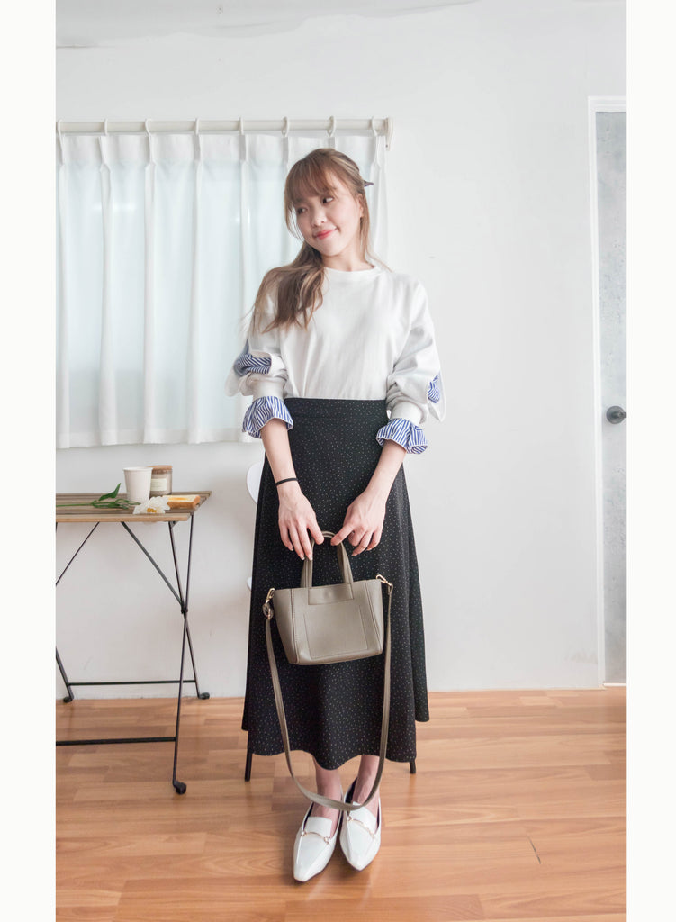 Snow Dot 雪花點點微光澤傘長裙, Skirt/ SK8743 (brown sold out)