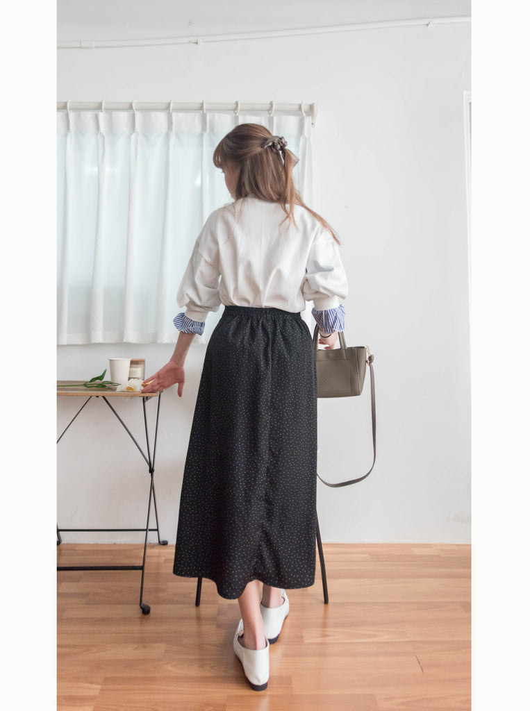Snow Dot 雪花點點微光澤傘長裙, Skirt/ SK8743 (brown sold out)