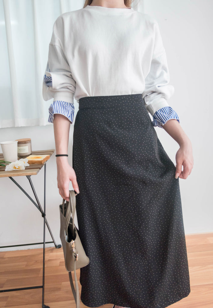 Snow Dot 雪花點點微光澤傘長裙, Skirt/ SK8743 (brown sold out)