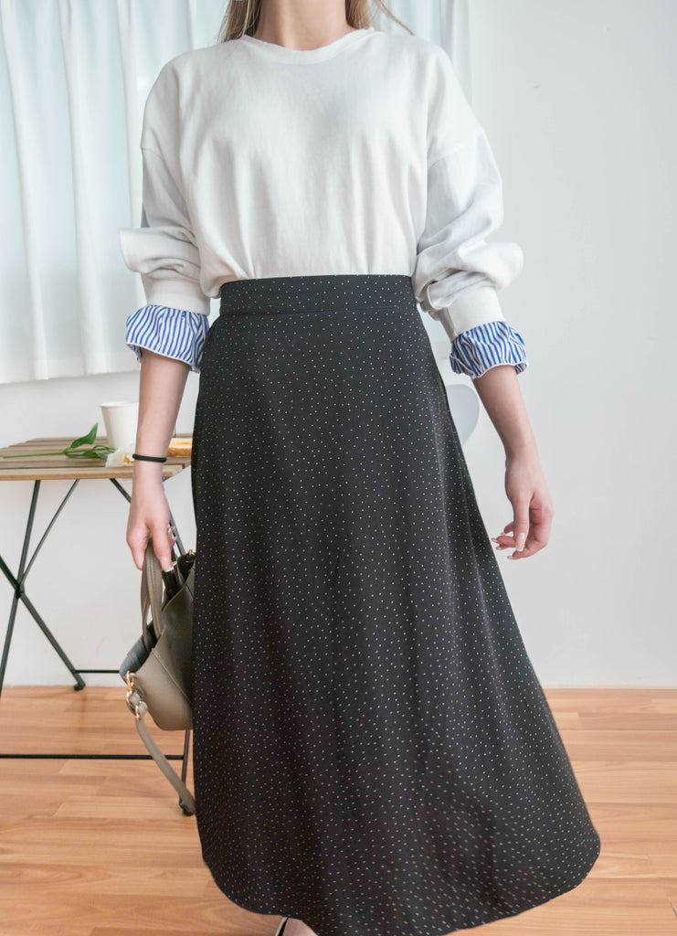 Snow Dot 雪花點點微光澤傘長裙, Skirt/ SK8743 (brown sold out)