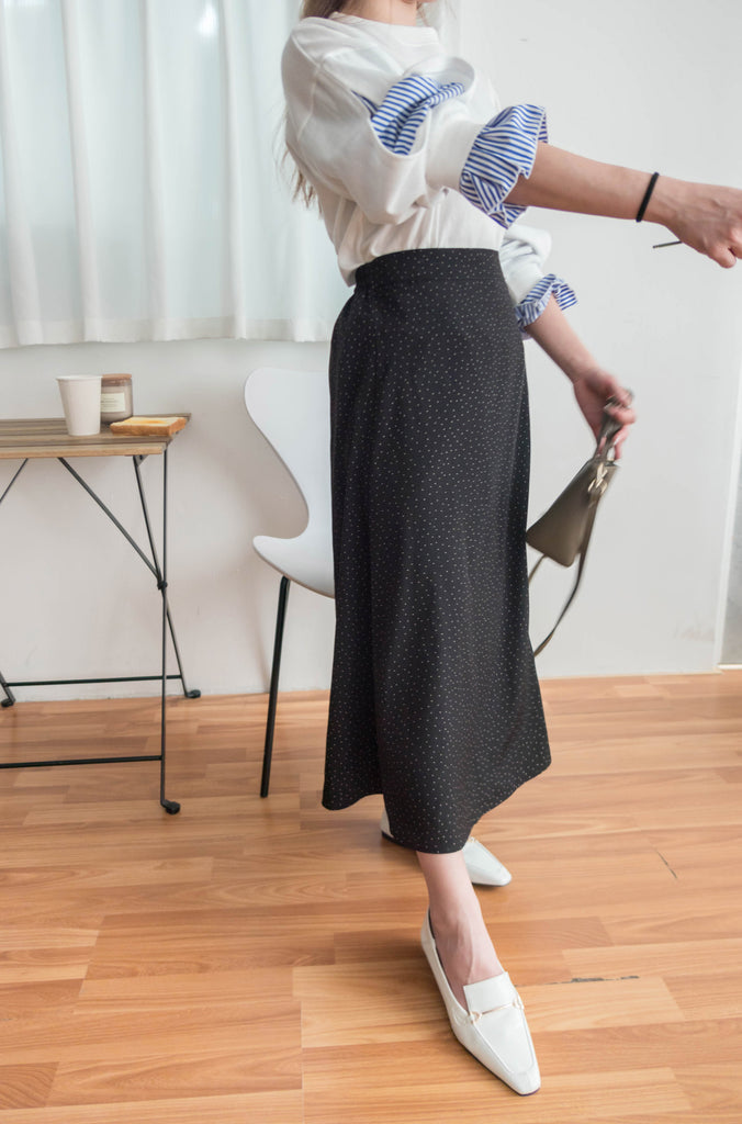 Snow Dot 雪花點點微光澤傘長裙, Skirt/ SK8743 (brown sold out)
