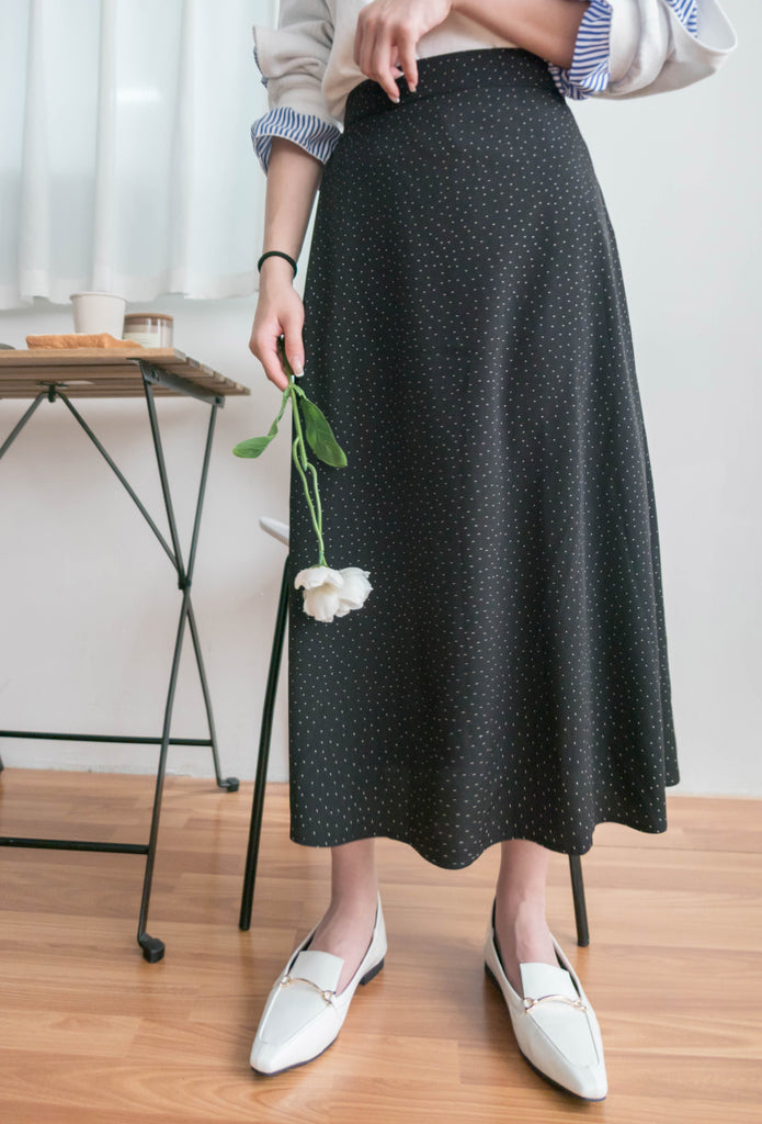 Snow Dot 雪花點點微光澤傘長裙, Skirt/ SK8743 (brown sold out)