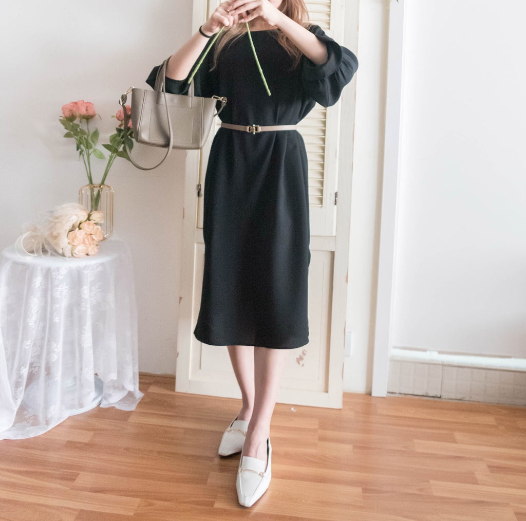 Petal Chiffon 雪紡側開叉花形袖口設計, Dress/ DS9345