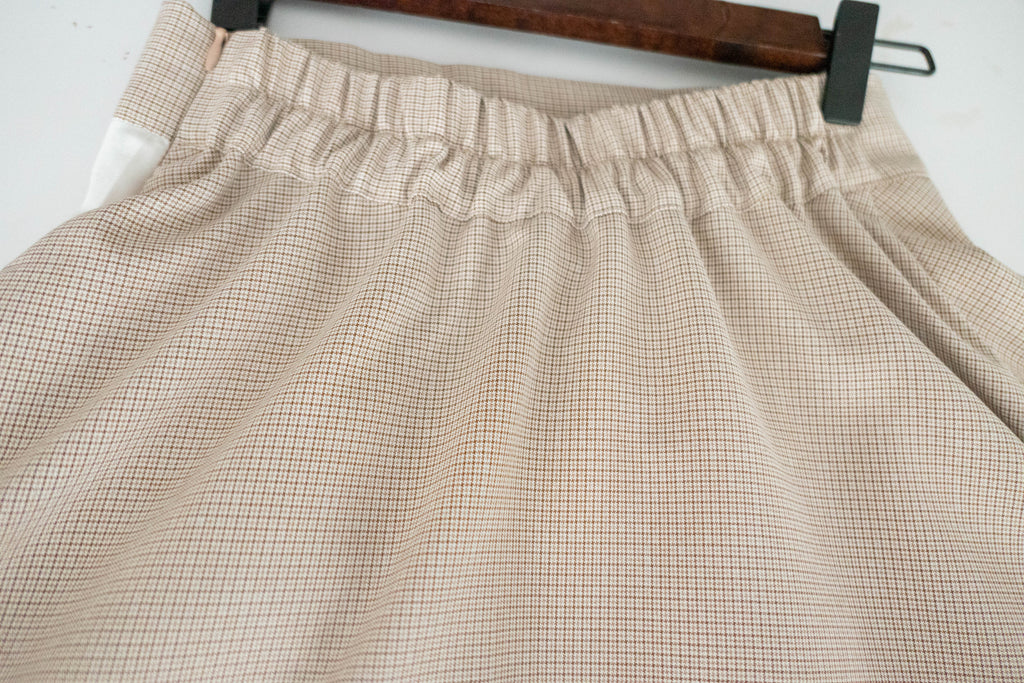 Spliced Chiffon 雪紡飄逸格子拼百褶假側腰帶半身裙, Skirt/ SK8744