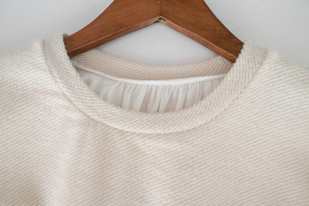 Crop Shirt 假兩件短線衫拼恤衫, Top/ TP8898 (Ivory sold out)