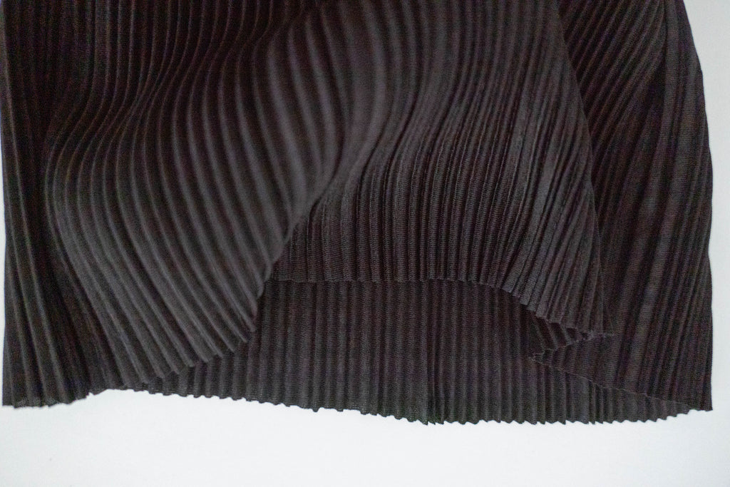 Black Pleated 黑色百褶垂感修腳長褲, Pants/ PT8395
