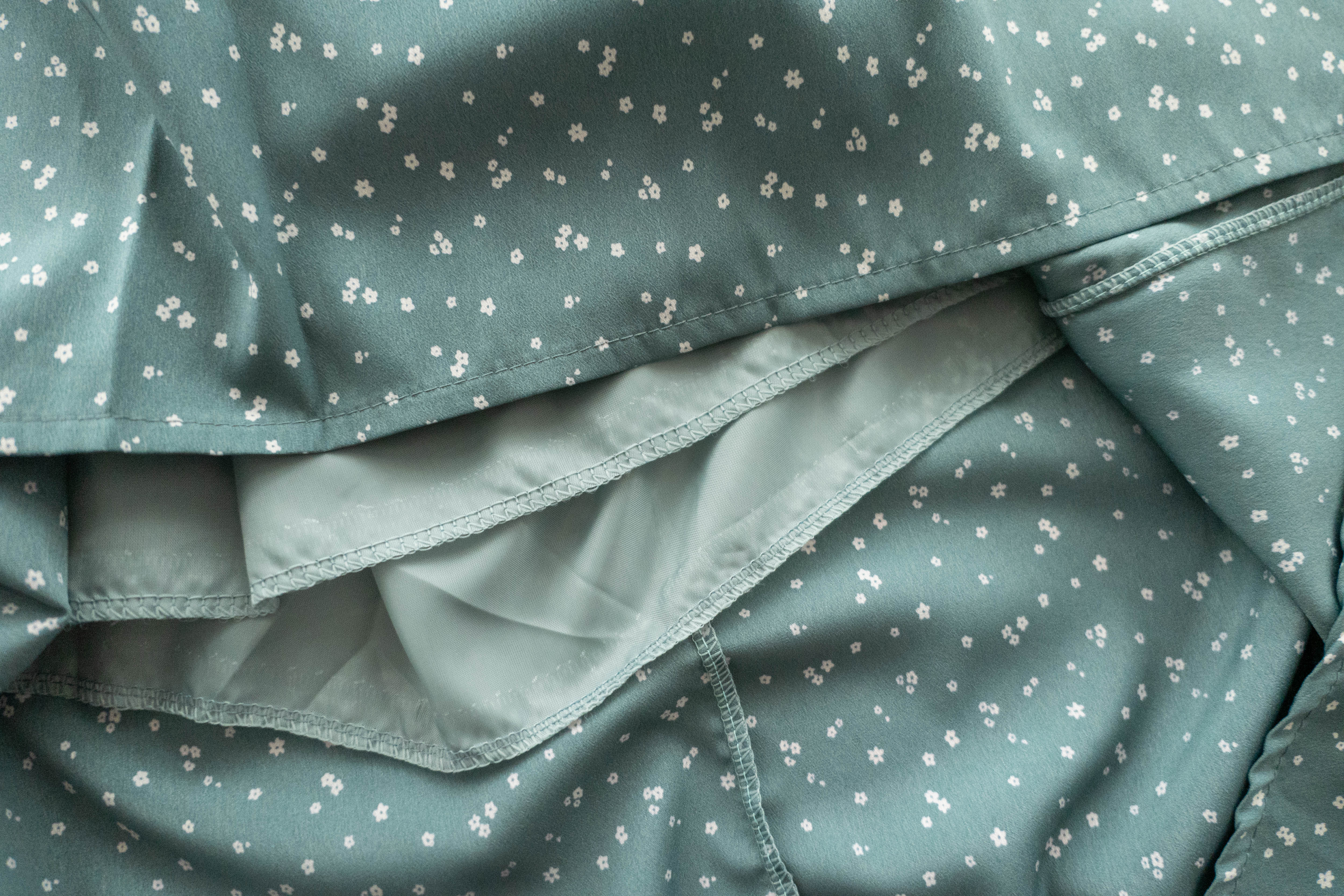 Floral Ribbon 湖海綠白色小花側蝴蝶, Skirt/ SK8750