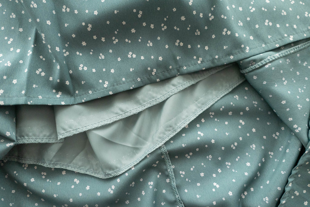 Floral Ribbon 湖海綠白色小花側蝴蝶, Skirt/ SK8750
